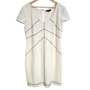 David Dixon Ivory Knit Short Sleeve Sheath‎ Dress